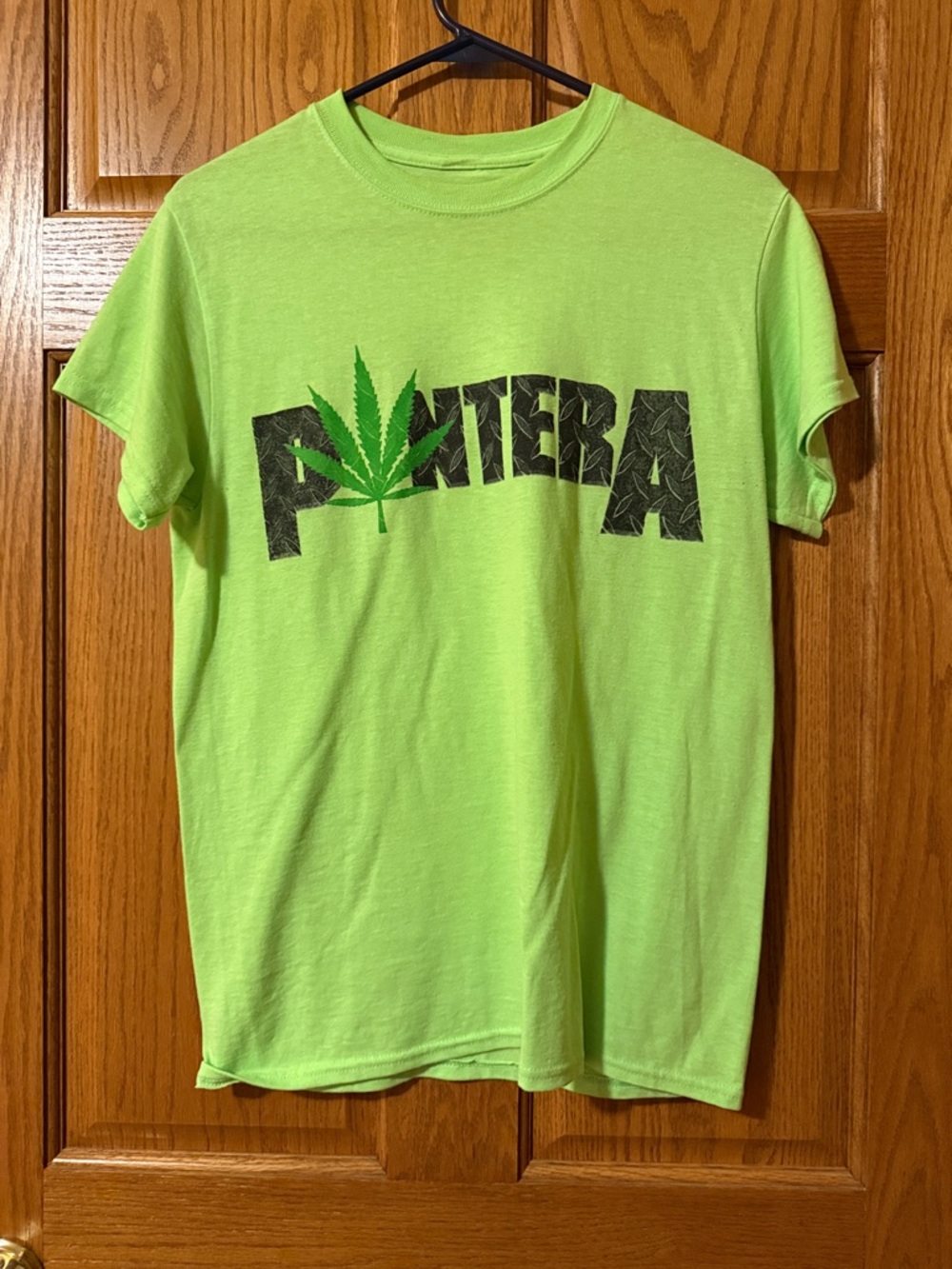Pantera Green Graphic Tee with pot leaf Logo
